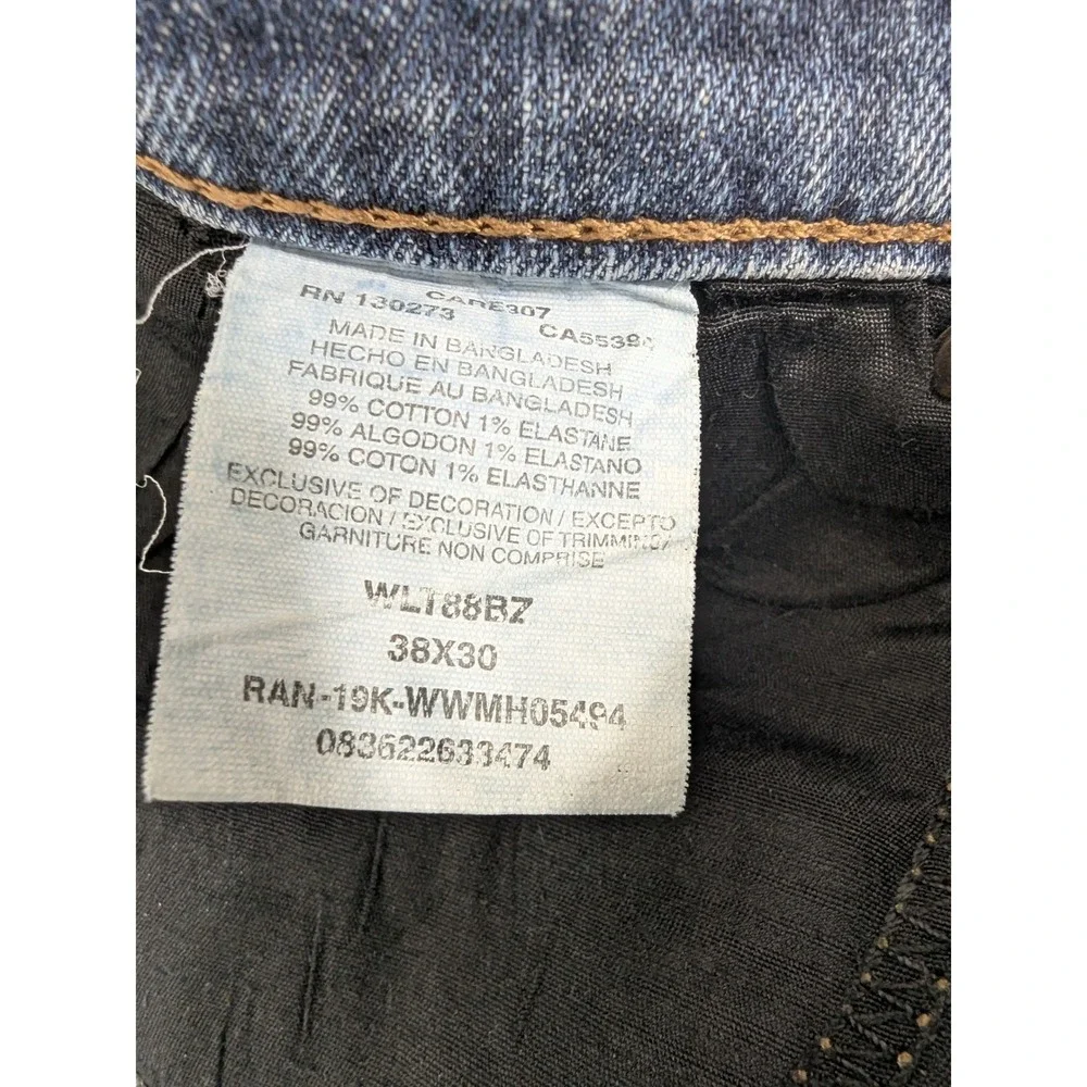 Wrangler Retro Jeans Mens 38x30 (29) Blue Slim Straight Medium Wash Stretch